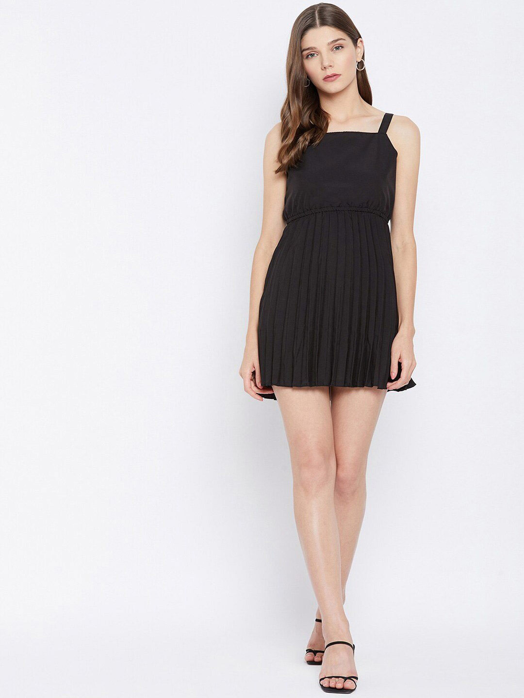 U&F Crepe Fit & Flare Mini Dress
