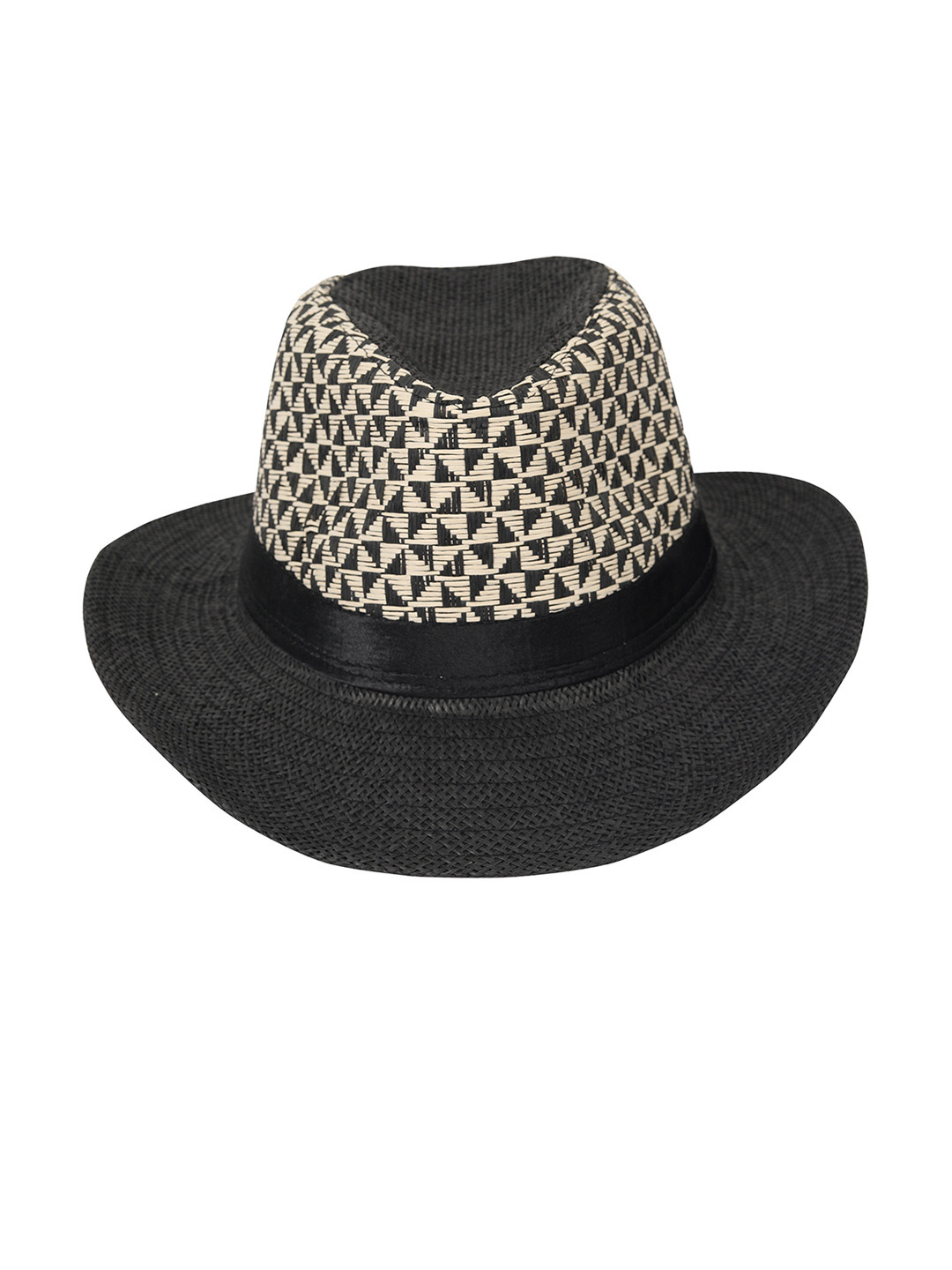 FabSeasons Men Black Solid Trilby Hat