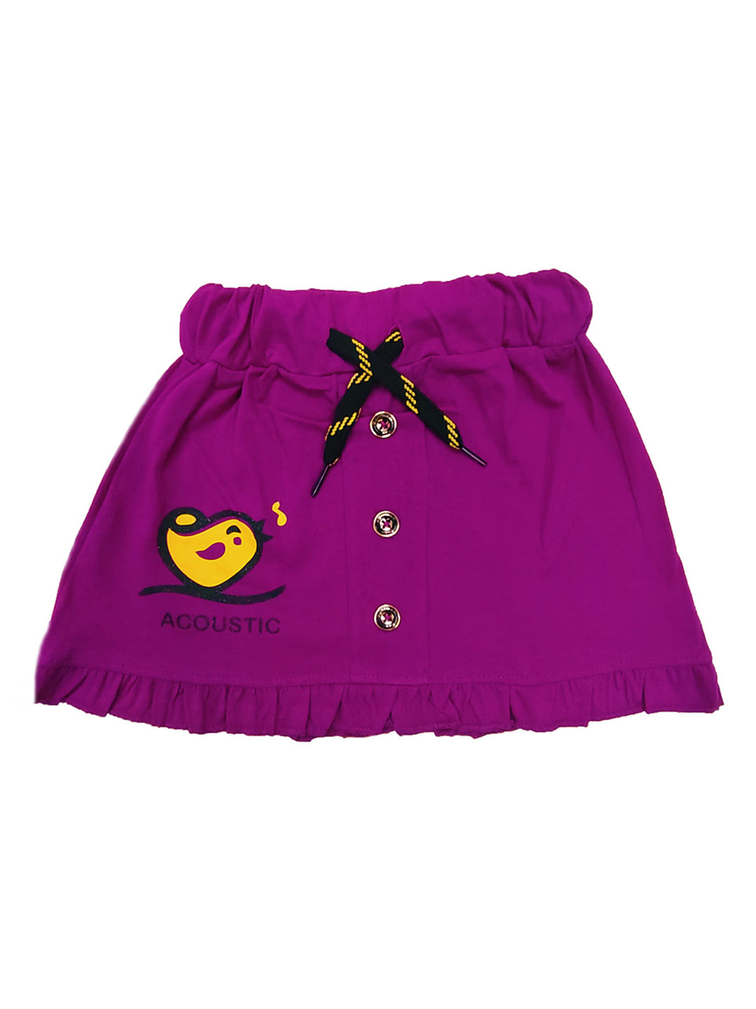 BAESD Girls Graphic Printed Pure Cotton Flared Knee Length Skort