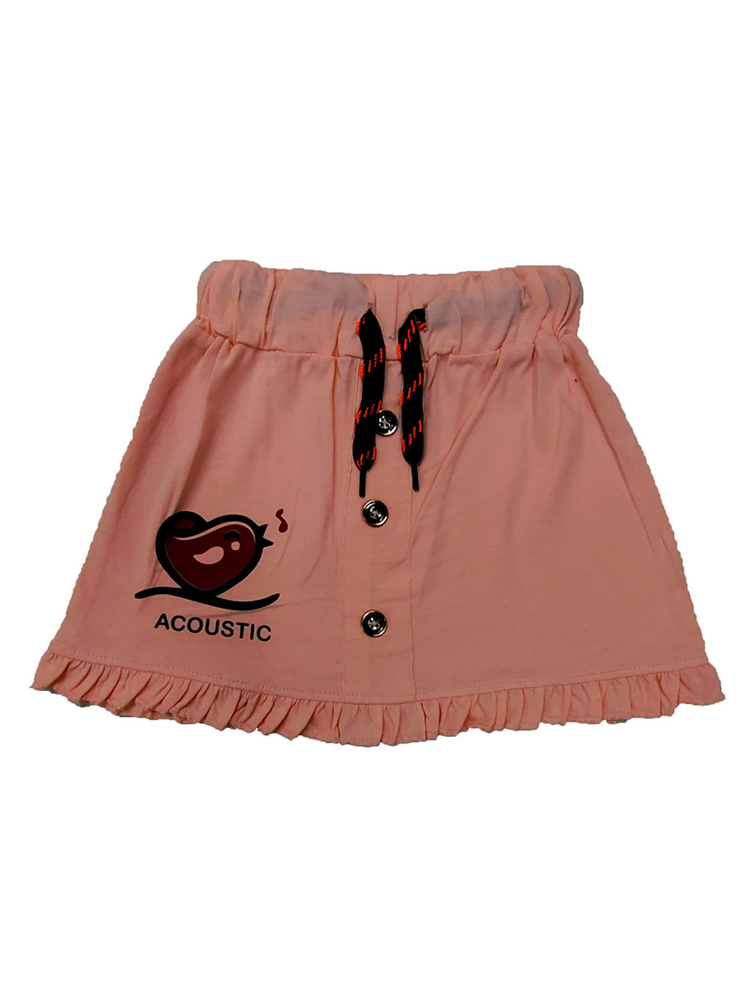 BAESD Girls Graphic Printed Pure Cotton Flared Knee Length Skort