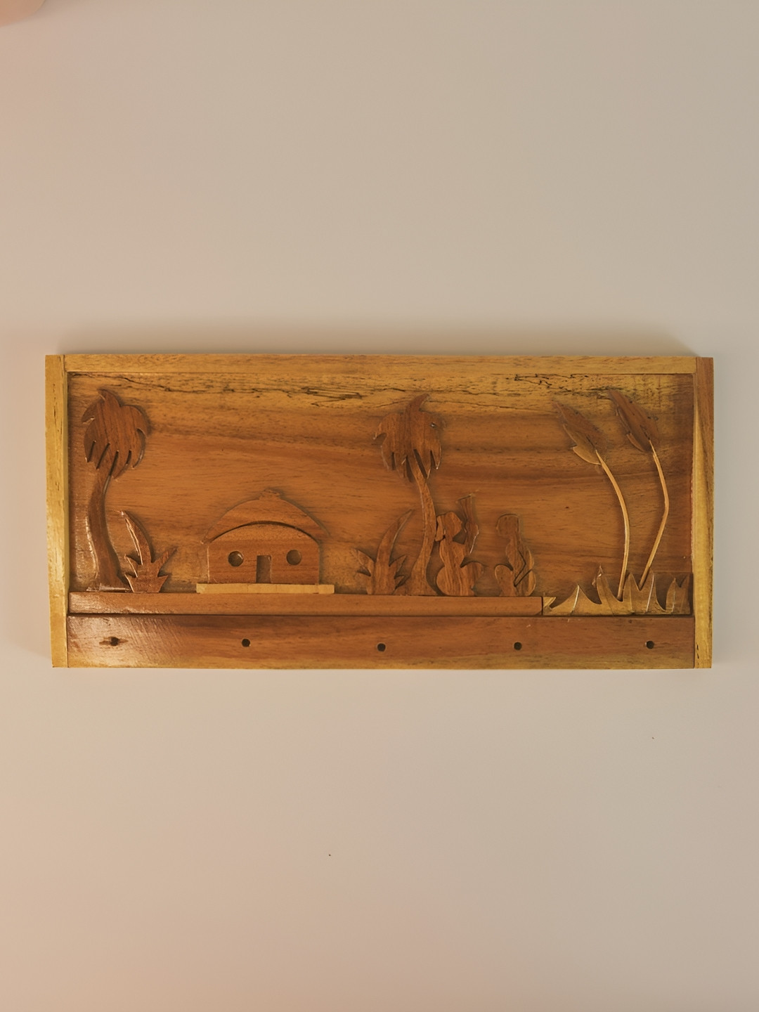 SOWPEACE Brown Textured Scenery Landscape Key holder