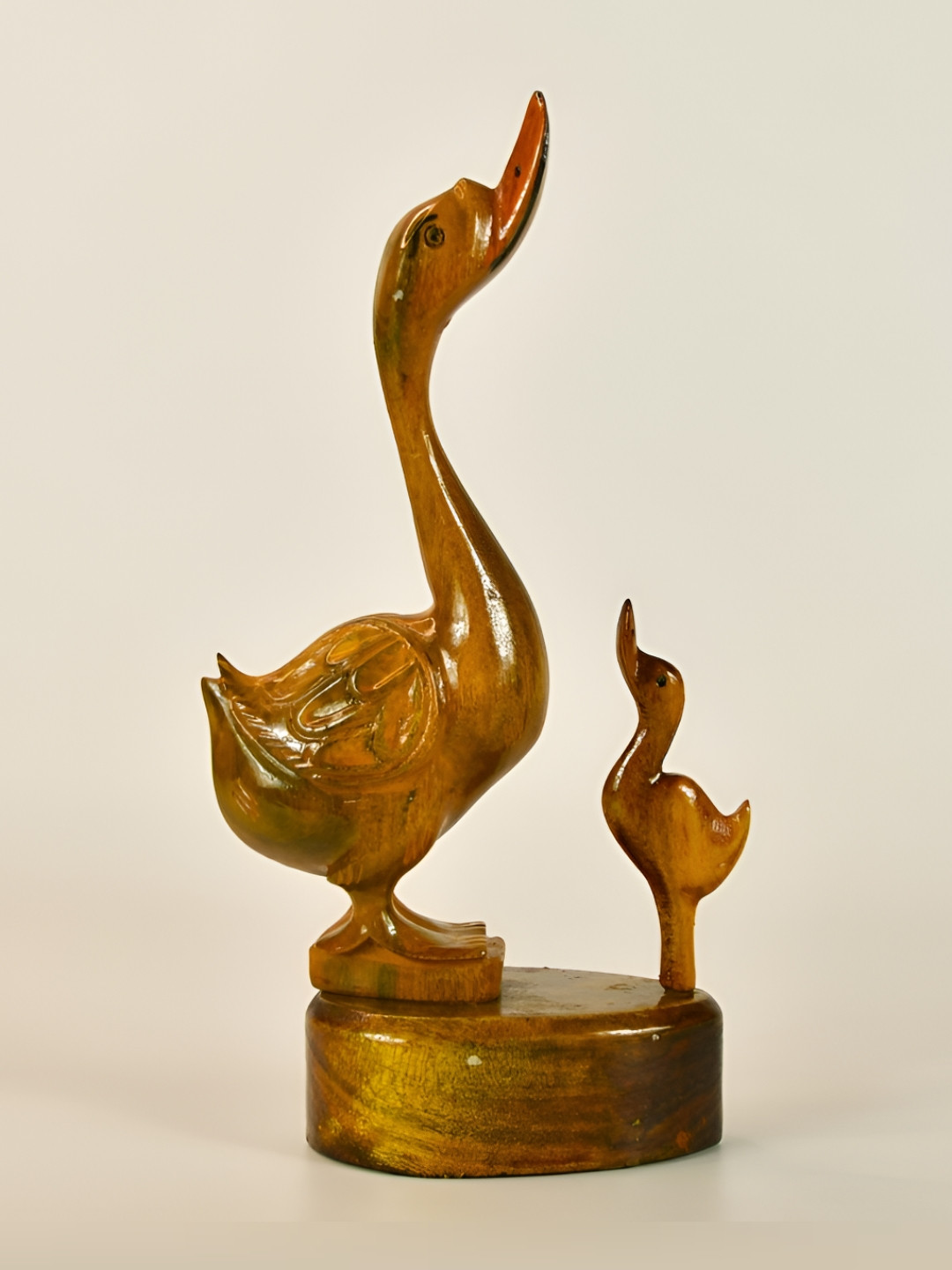 SOWPEACE Duck Set Brown Wood Natural Living Room Medium Showpiece - 2.6 Inches