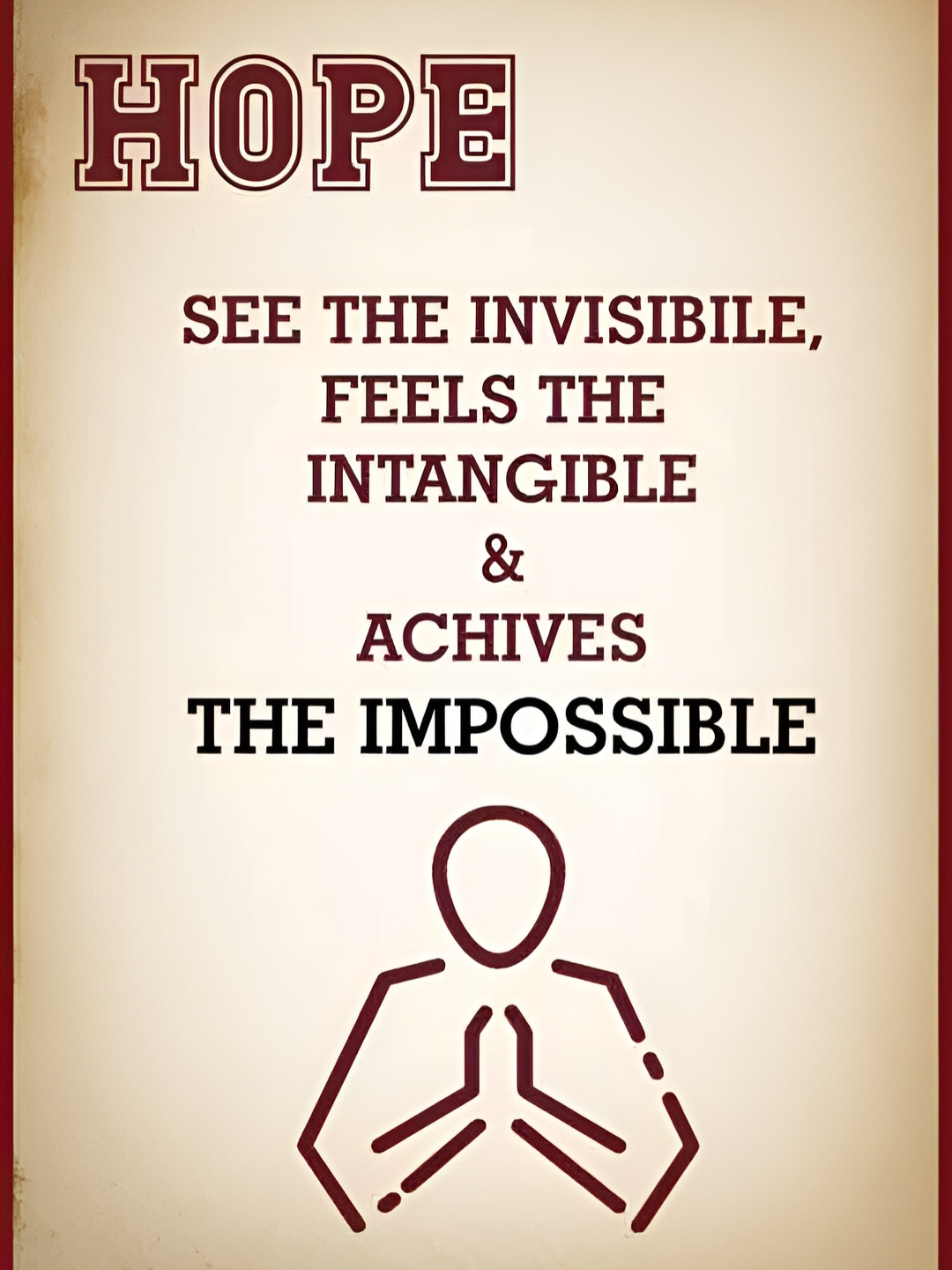 Wallpics Beige & Purple Hope Quote Wall Poster