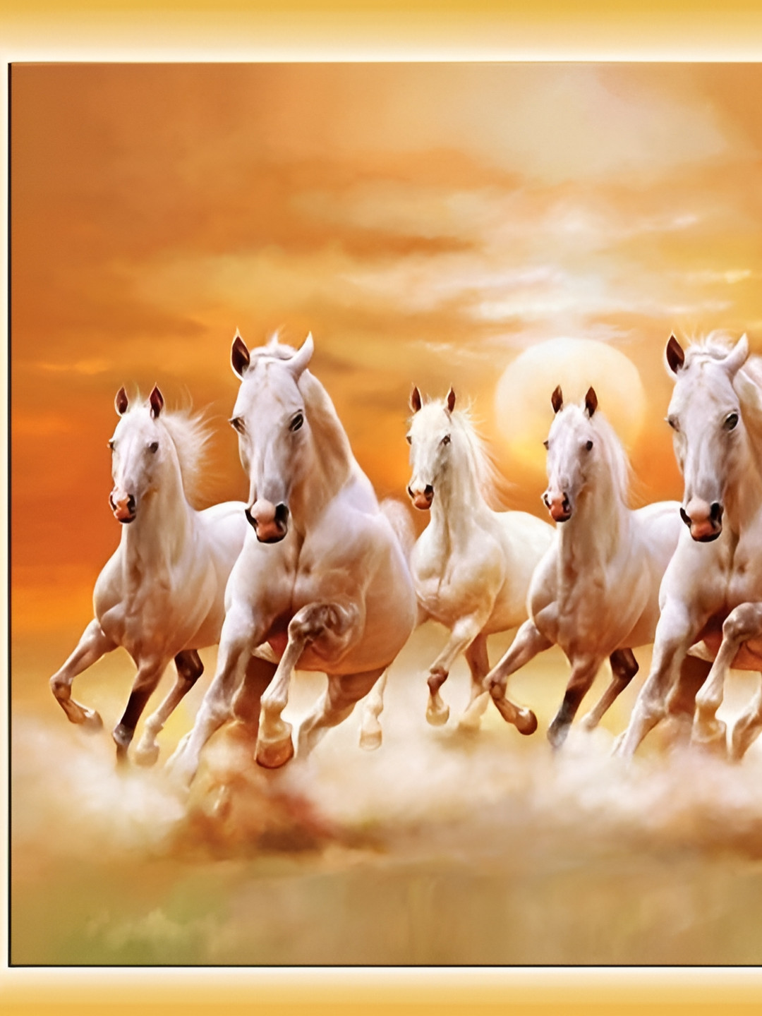 Wallpics Orange & White Printed Vinyl Wall Poster