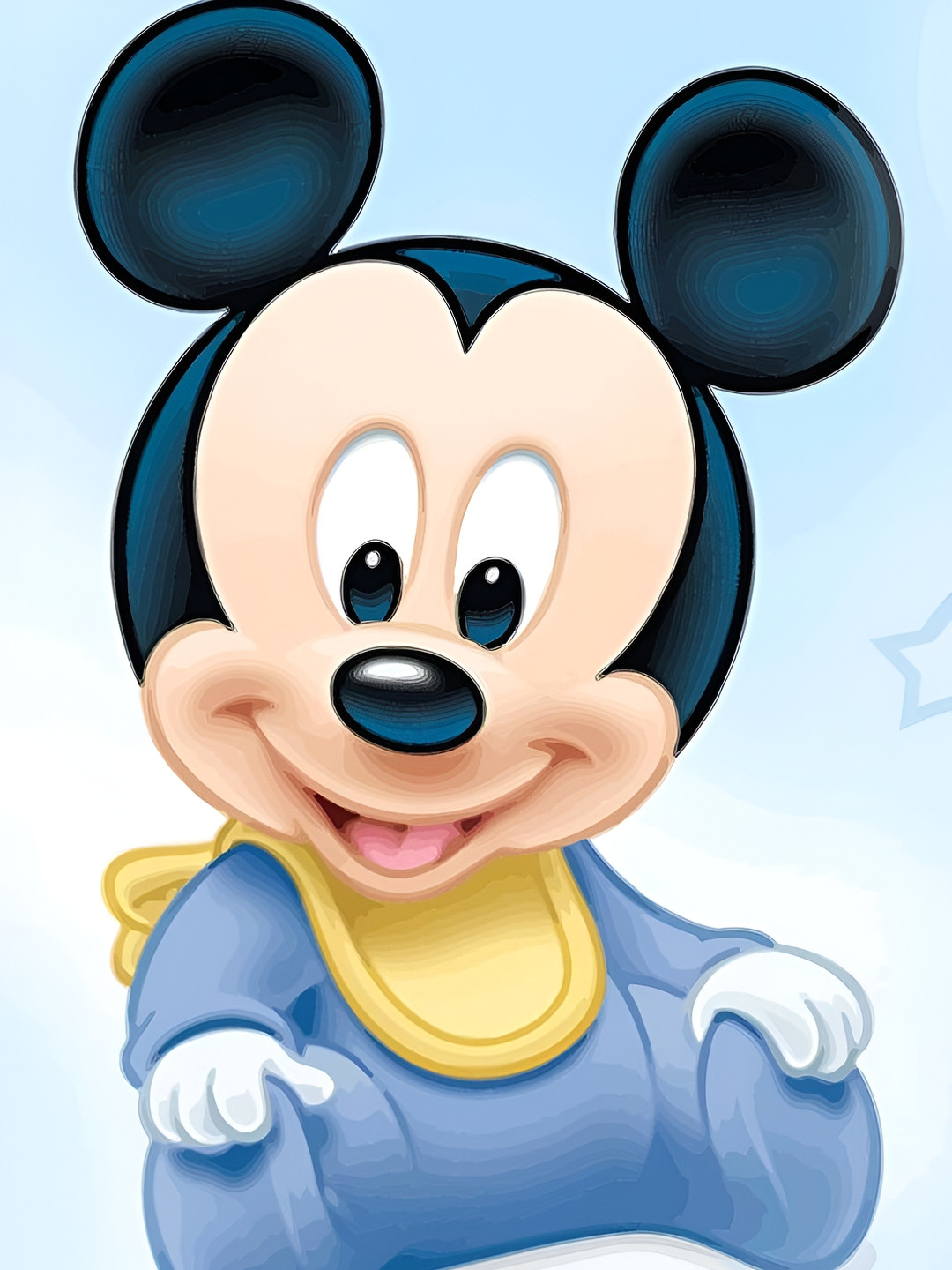 Wallpics Beige & Black Mickey Mouse Printed Waterproof Wall Poster