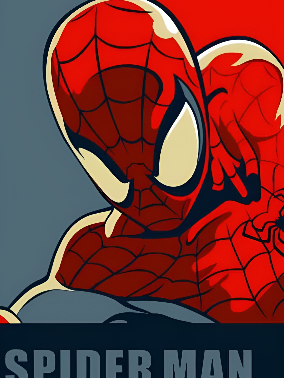 Wallpics Red & Blue Cartoon Characters Printed Wall Poster