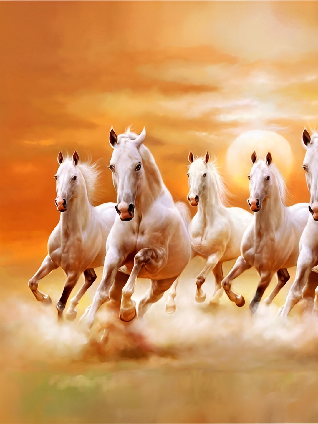 Wallpics Orange & White Birds & Animals Printed Water Proof Wall Poster
