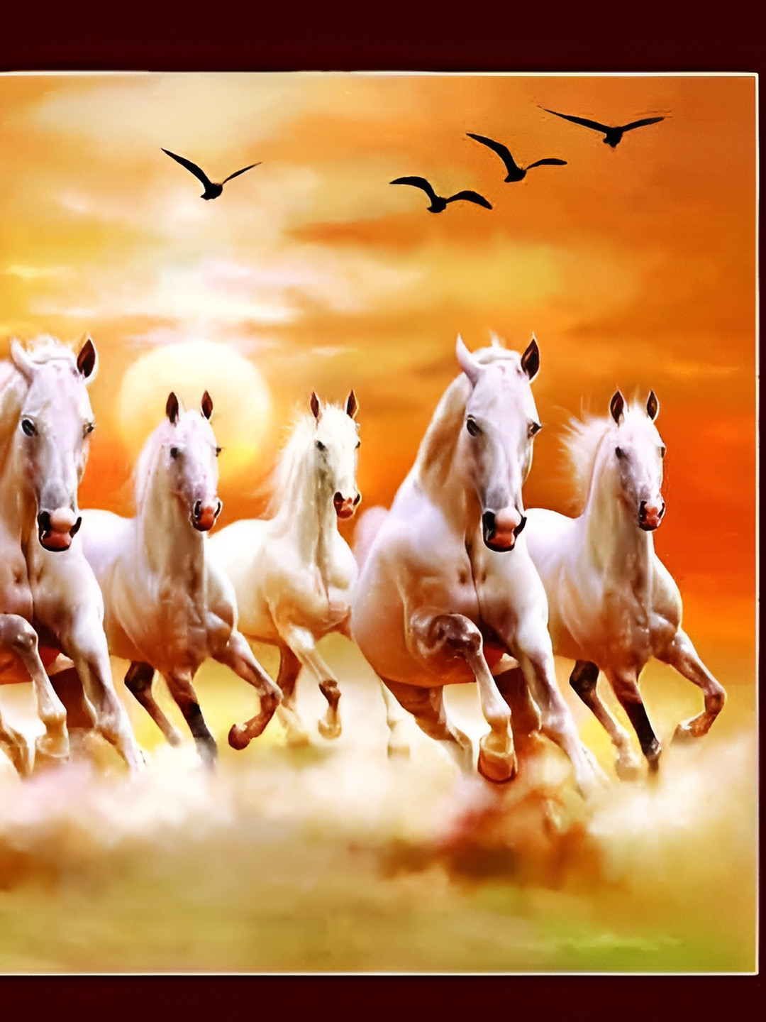 Wallpics Orange & White Birds & Animals Printed Wall Sticker