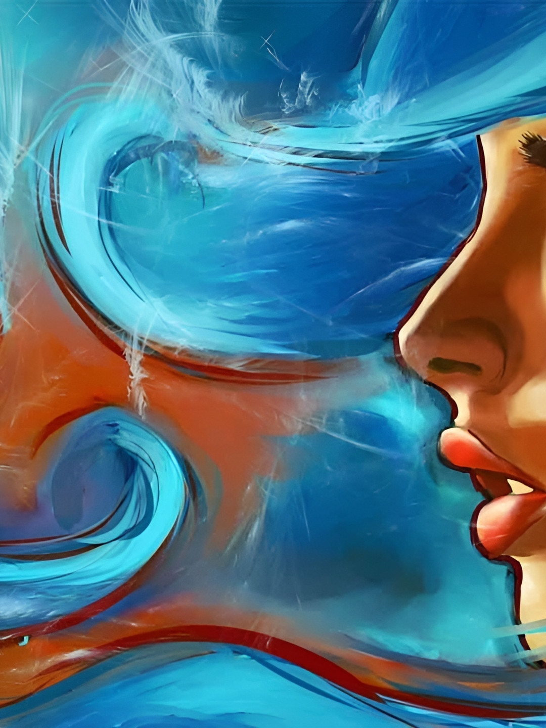 Wallpics Blue & Red Wall Poster