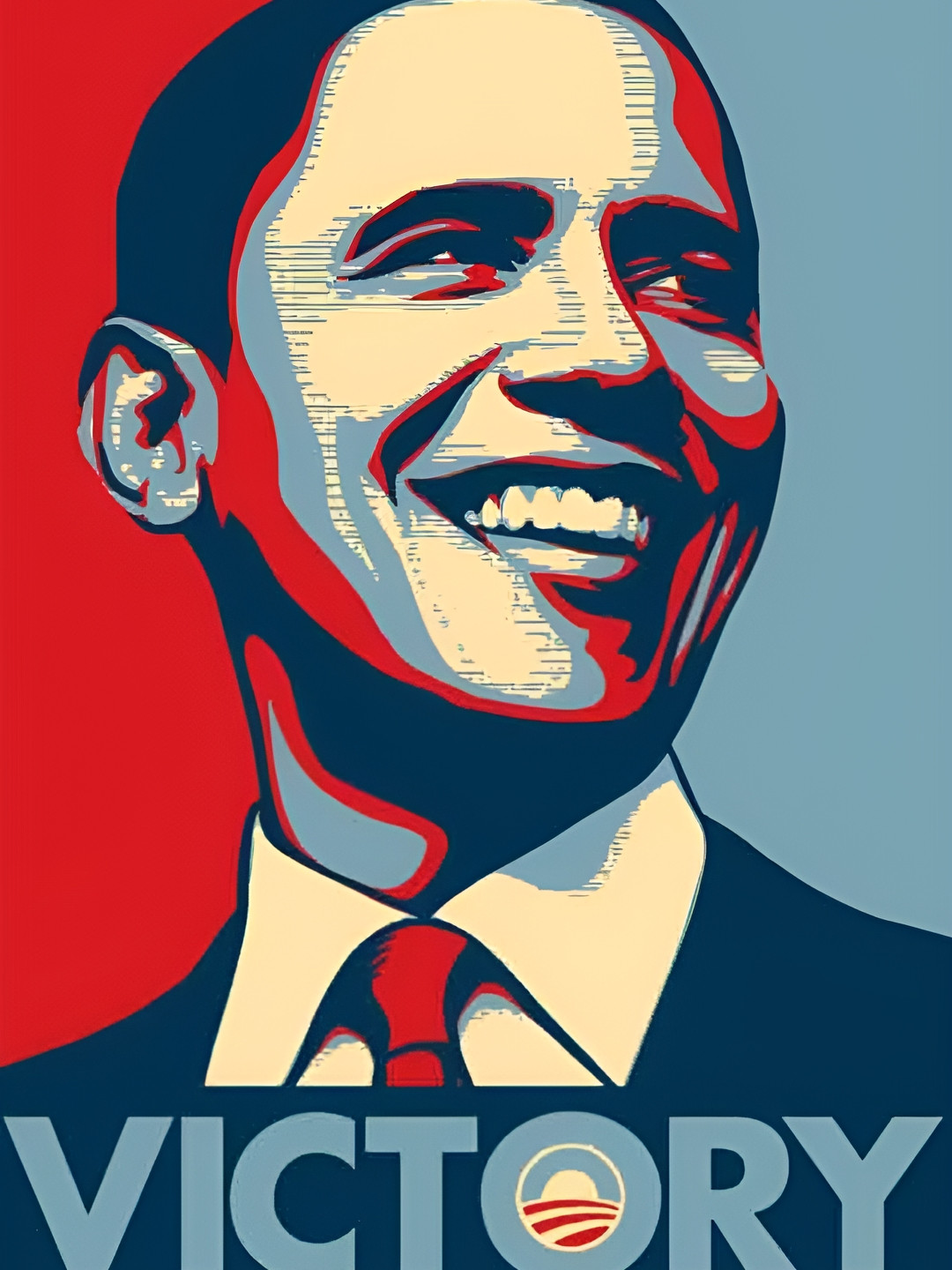 Wallpics Blue & Red Obama Printed Wall Poster