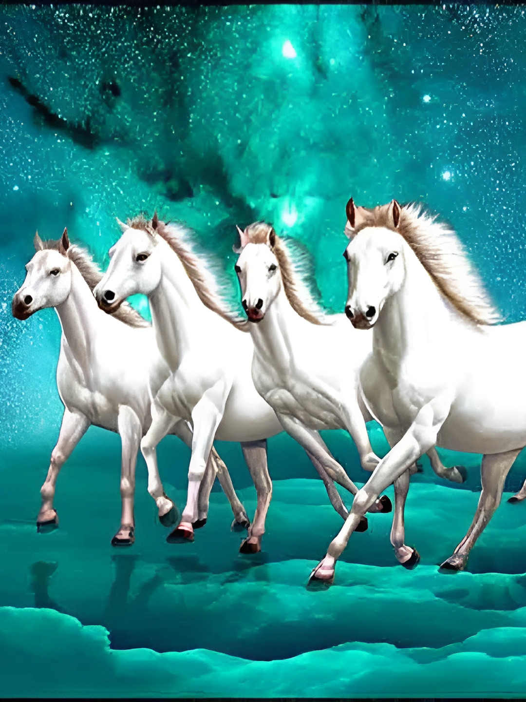 Wallpics Horses Paper Wall Rectangle Paintings Wall Art -13 x 19 In