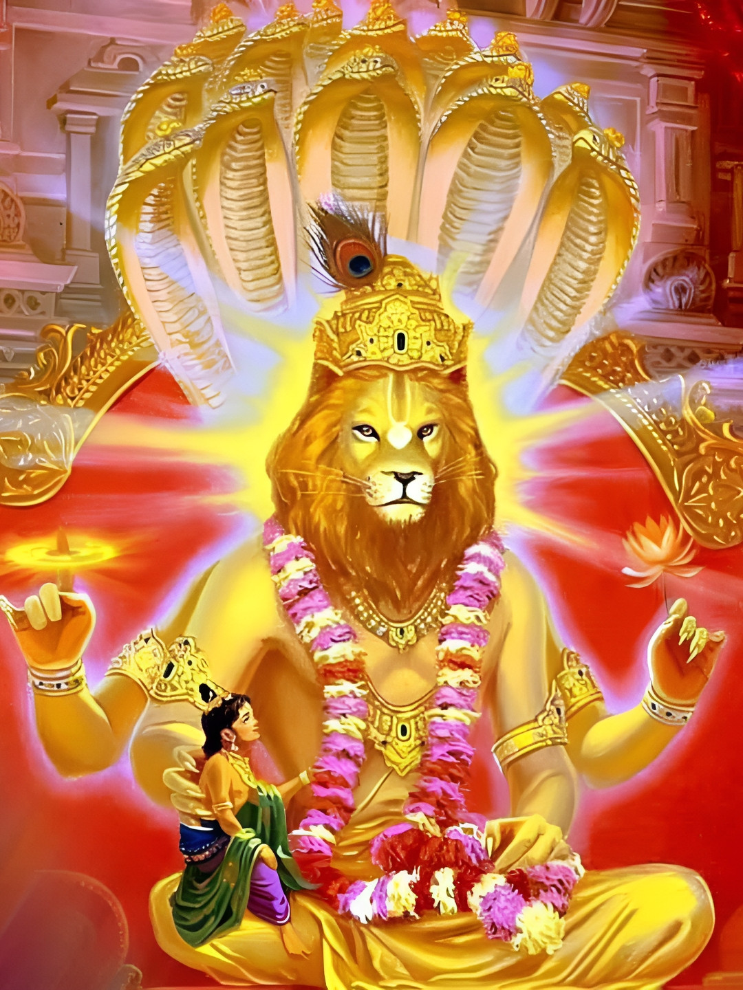 Wallpics Yellow & Red Religious Wall Poster