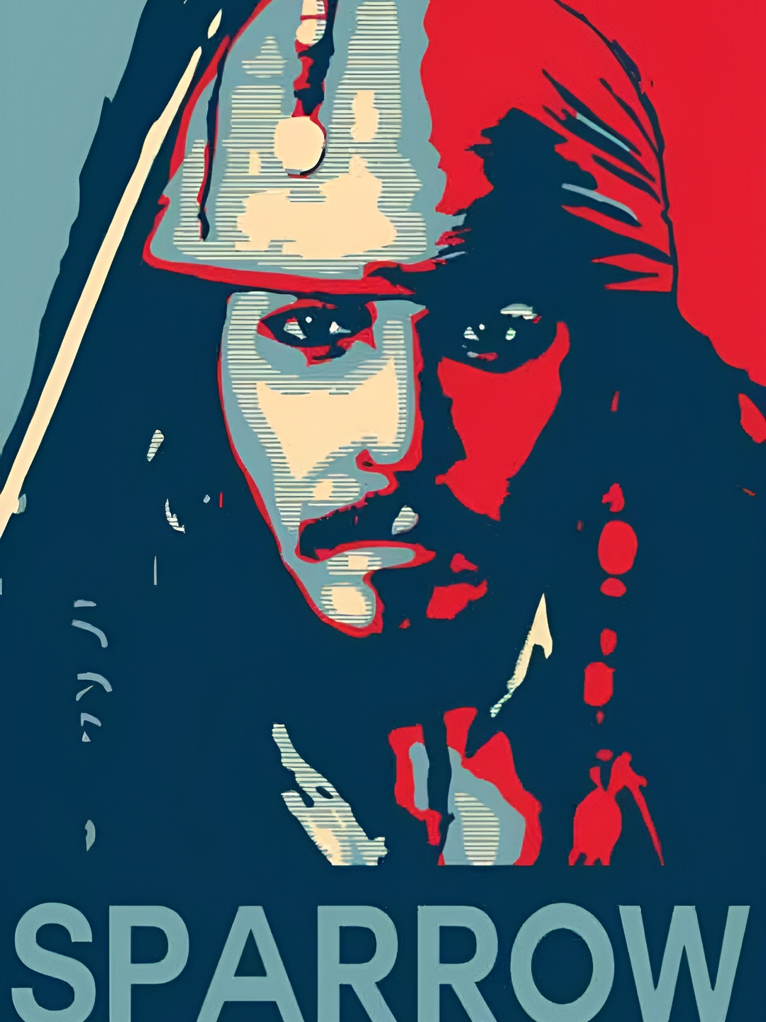 Wallpics Red & Blue Printed Vinyl Wall Poster