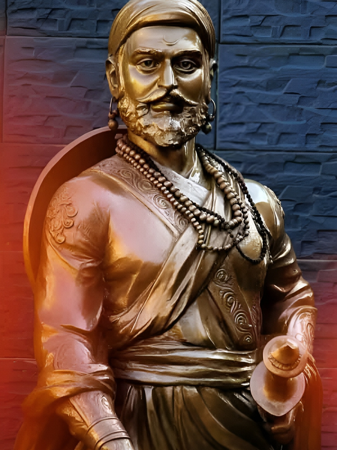 Wallpics Copper Toned & Blue Printed High Quality Fully Waterproof Wall Sticker