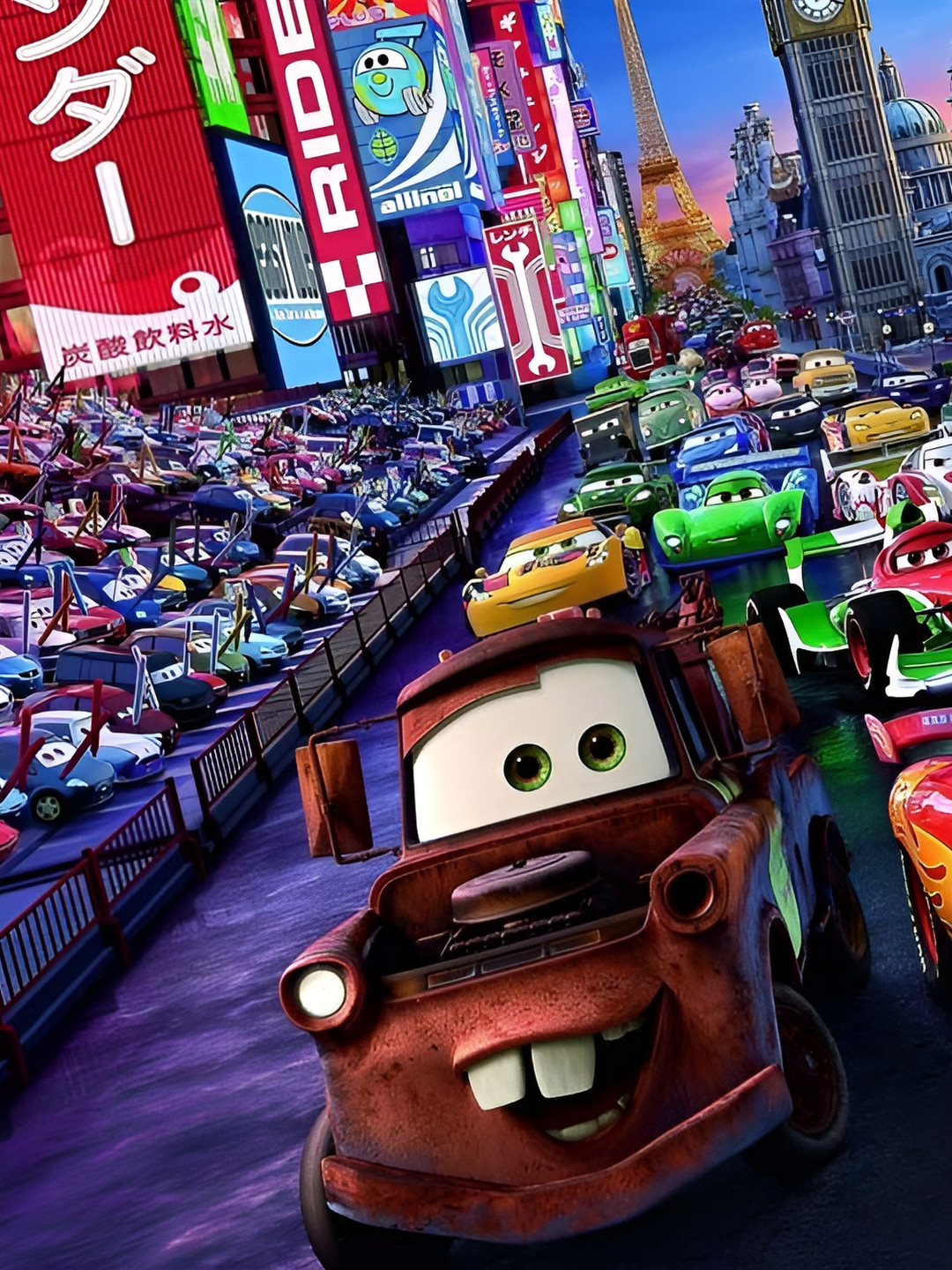 Wallpics Blue & Pink Cartoon Wall Poster