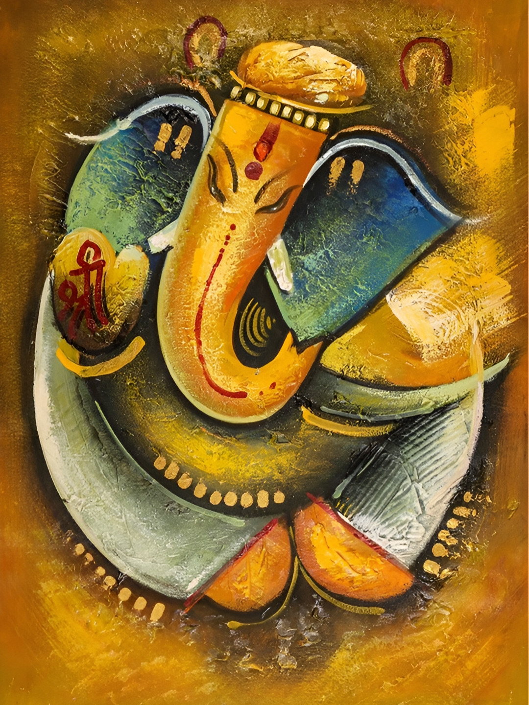 Wallpics Brown & Green Religious Wall Poster