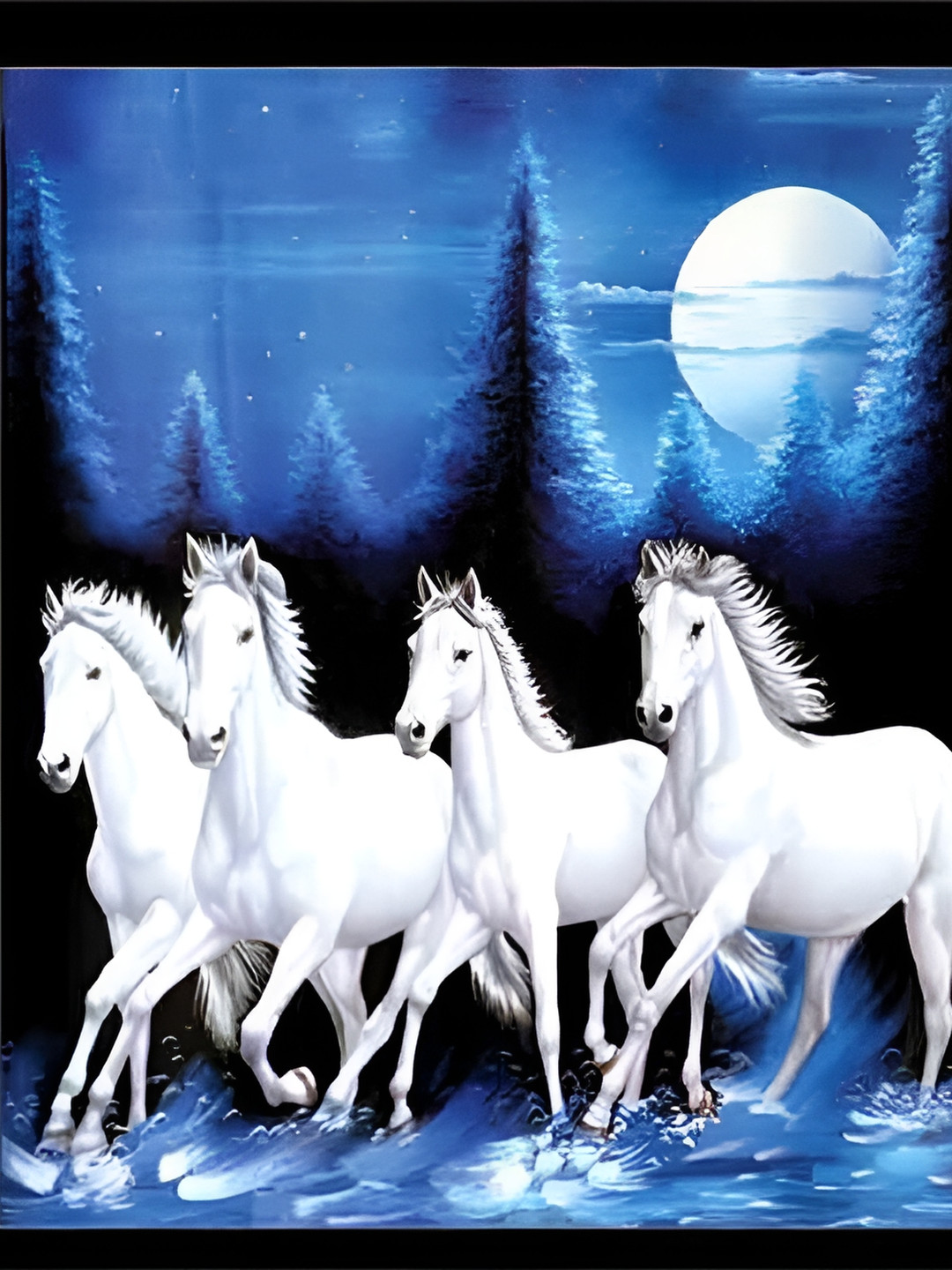 Wallpics White & Blue Birds and Animals Wall Poster