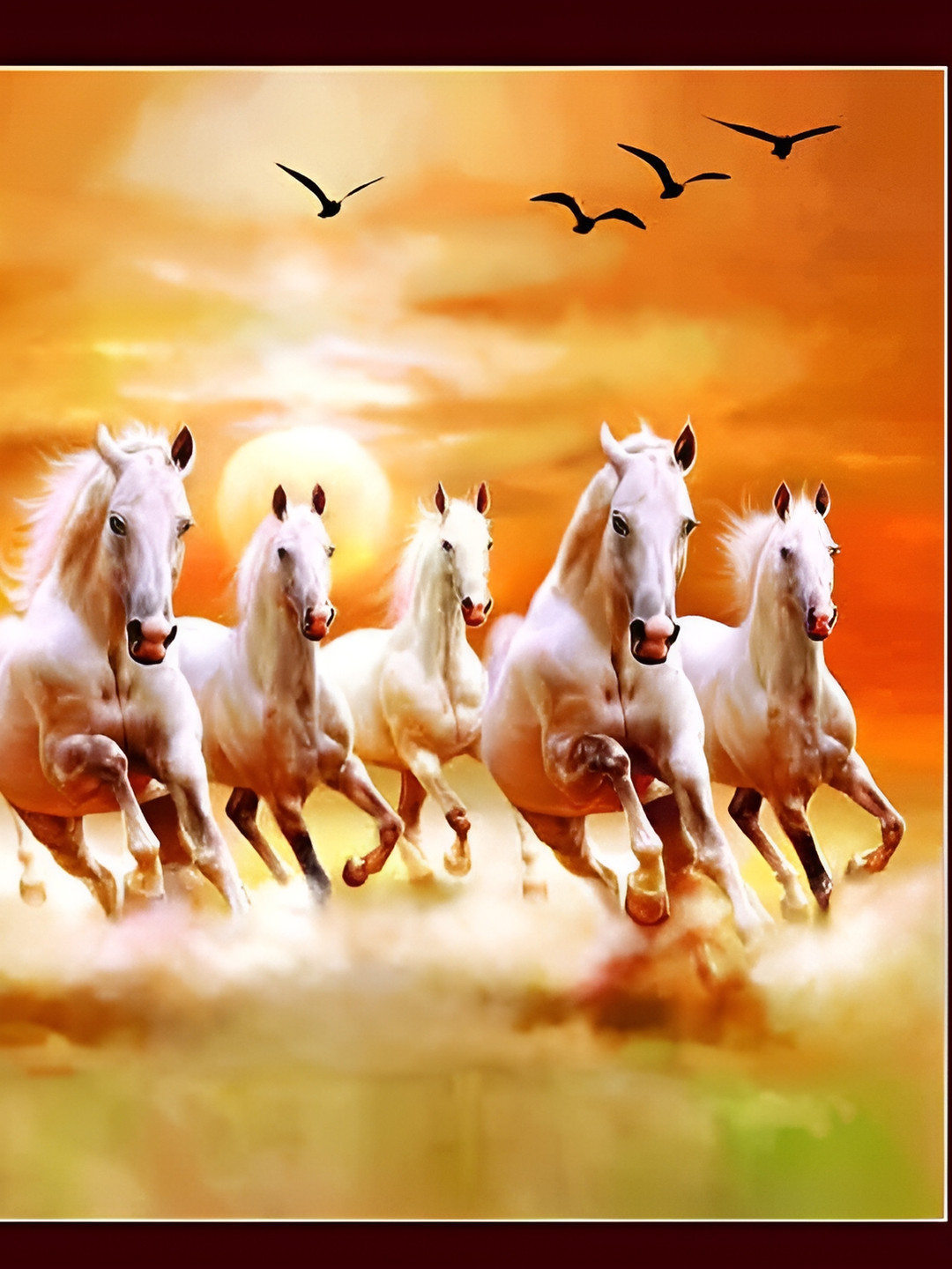 Wallpics White & Orange Birds & Animals Wall Poster
