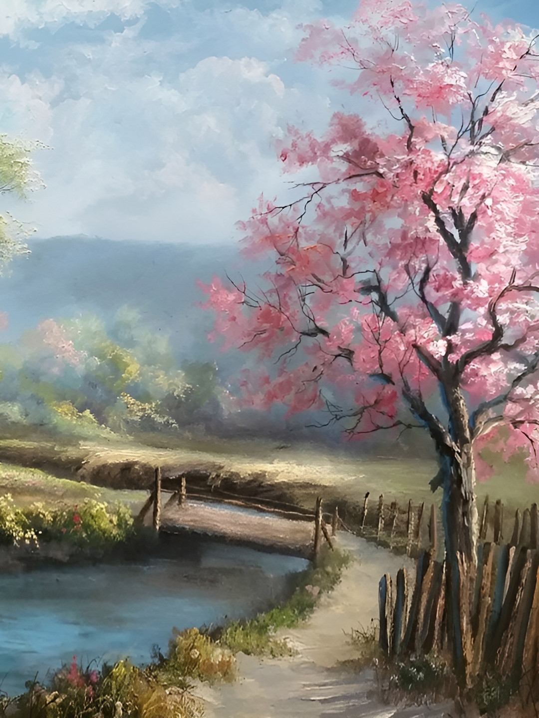 Wallpics Pink & Blue Printed High Quality Fully Waterproof Wall Sticker Poster