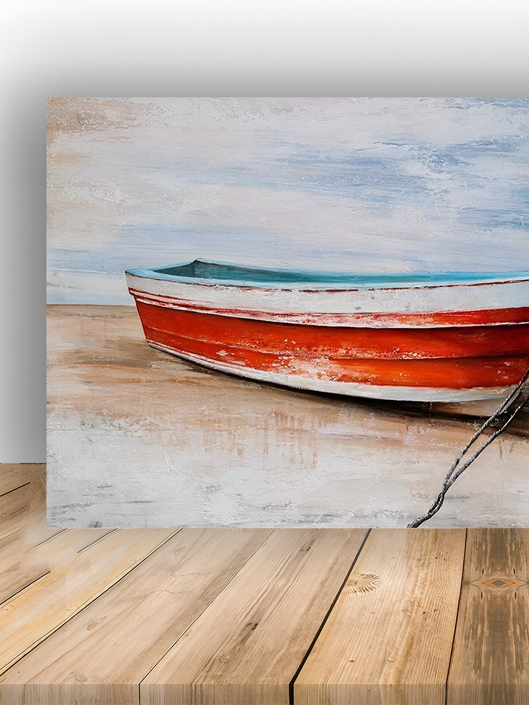 Wallpics White & Blue Abstract Wall Poster