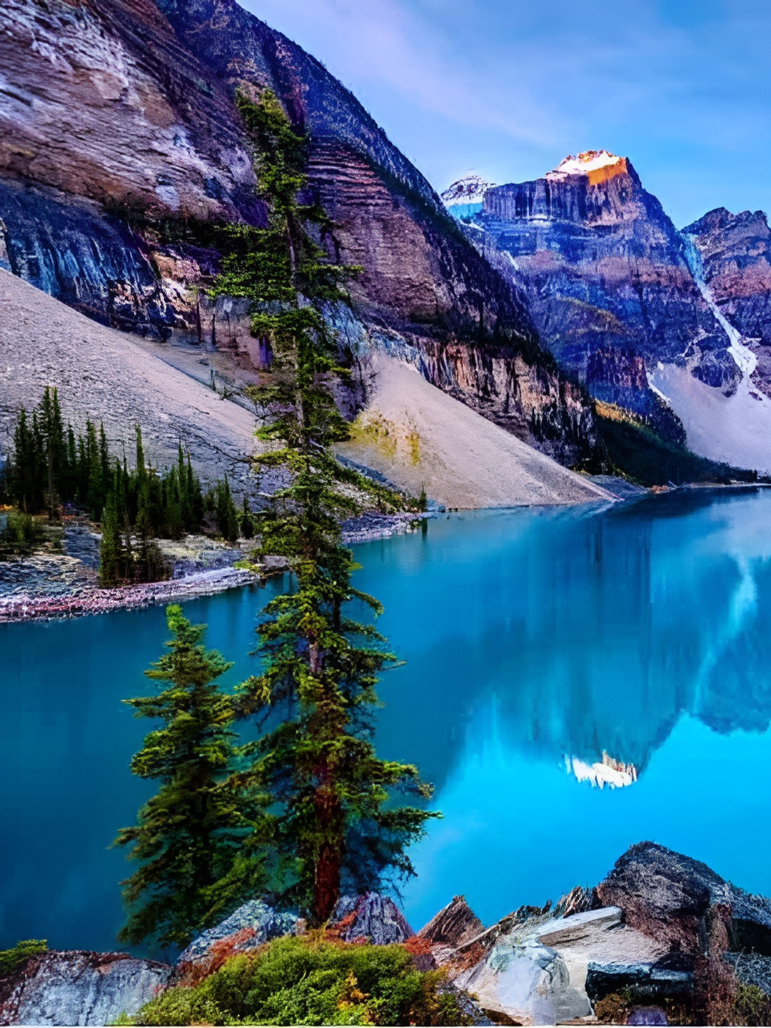 Wallpics Green & Blue High Quality Fully Waterproof Vinyl Sticker Poster