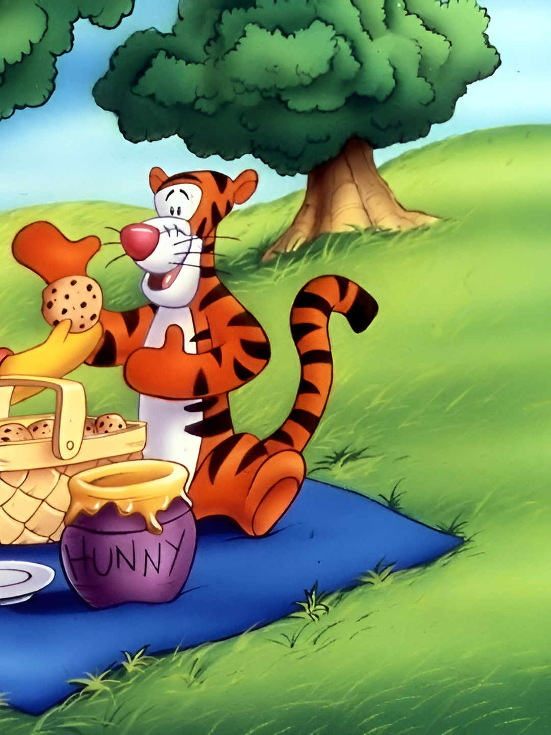 Wallpics Green & Blue Cartoon  Printed Wall Poster