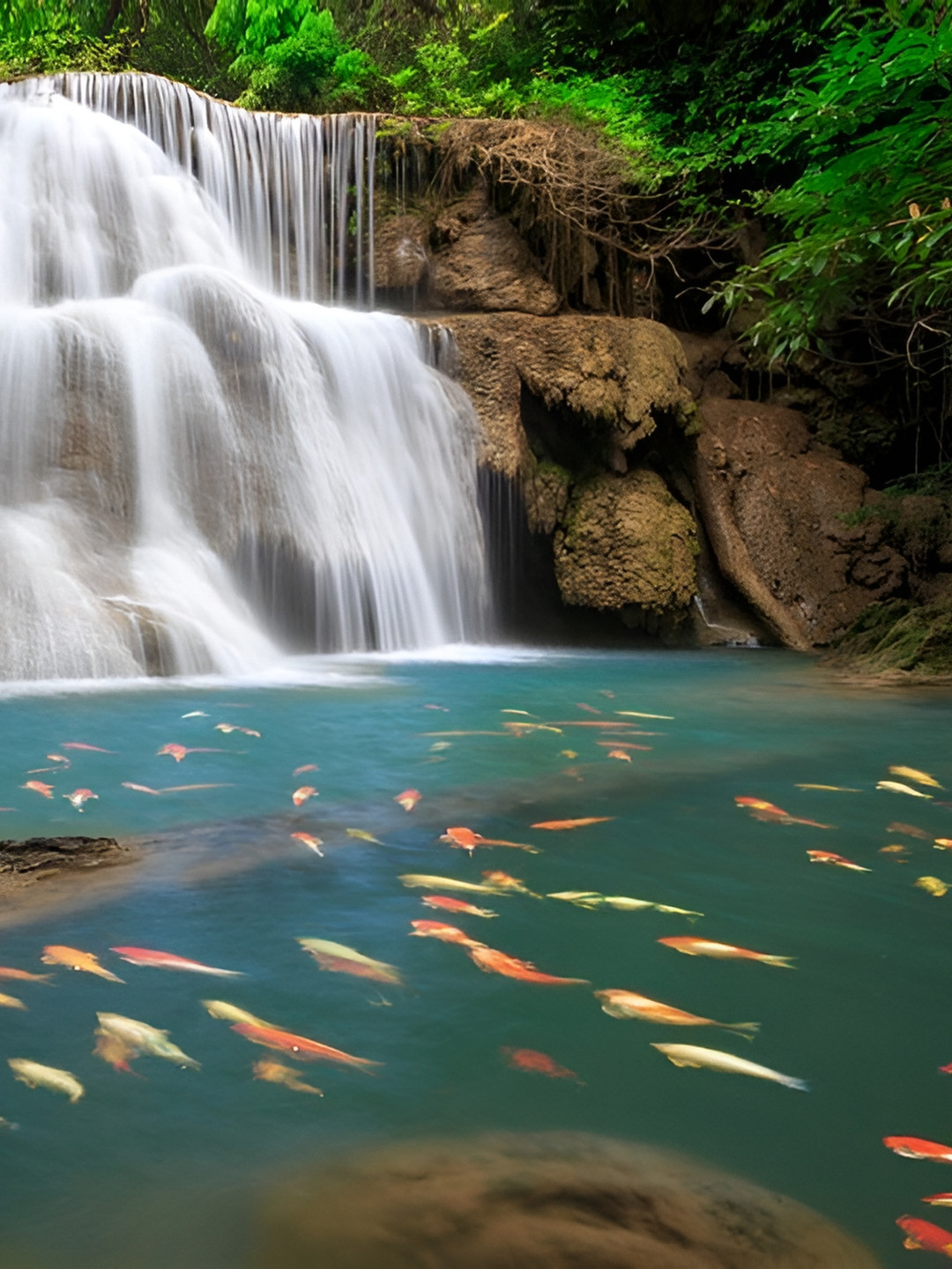 Wallpics Green & Brown Printed Wall Poster