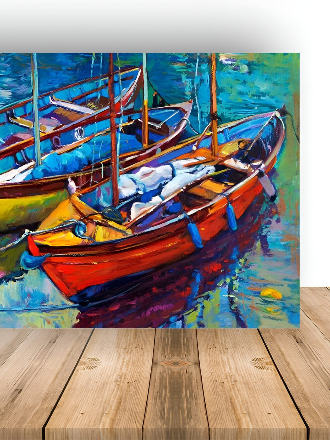 Wallpics Blue & Red Paper Wall Poster