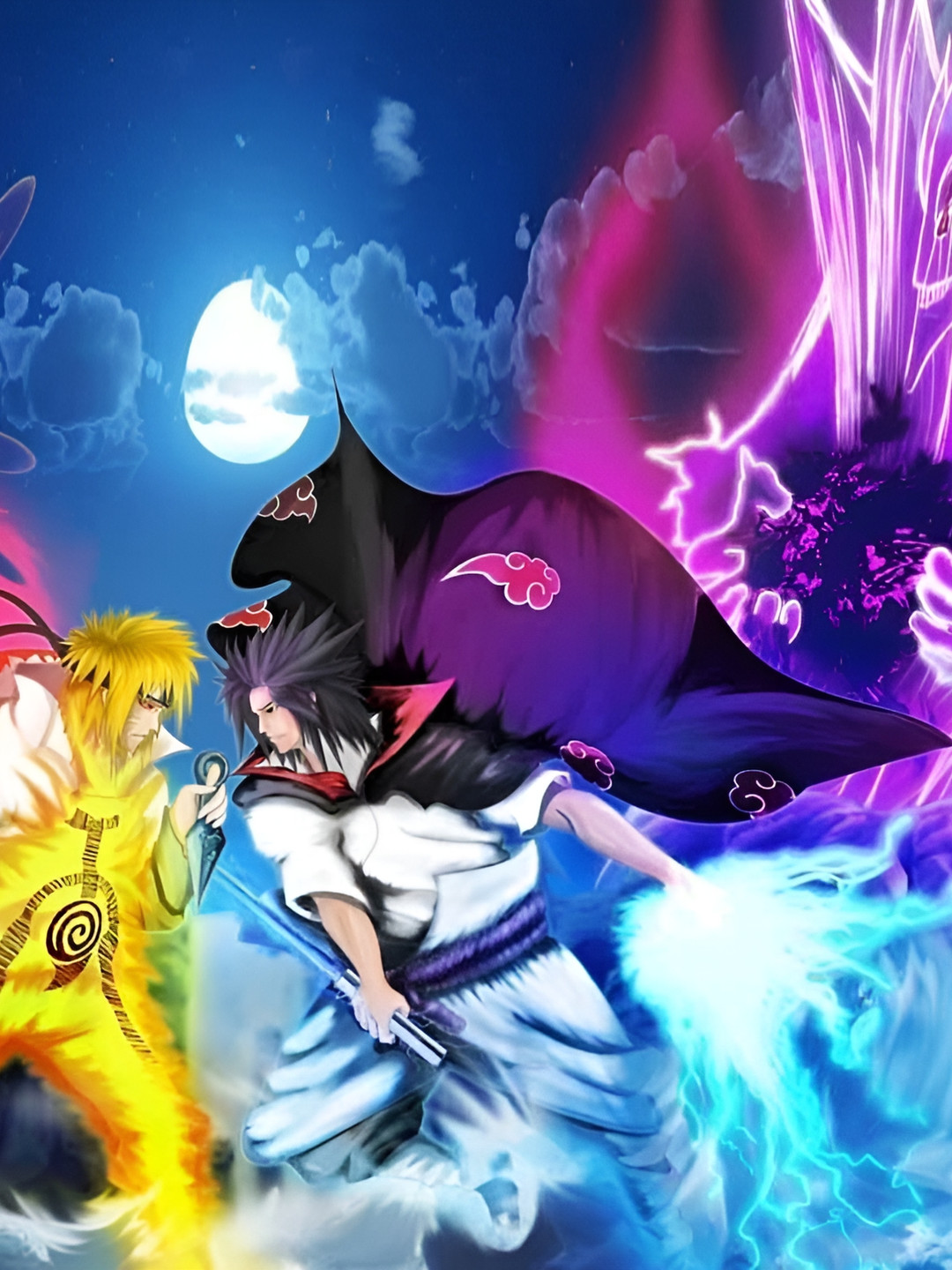 Wallpics Blue & Purple Printed High Quality Waterproof Sticker Poster