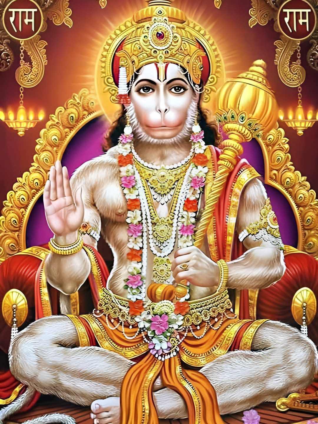 Wallpics Gold-Toned & Purple Religious Wall Poster