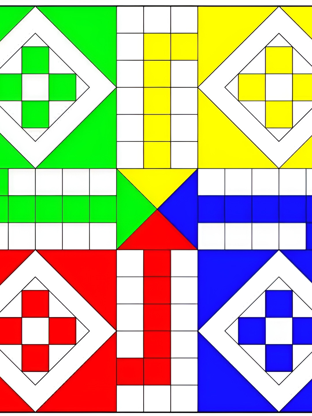 Wallpics Blue & Green Ludo Game Printed Wall Poster