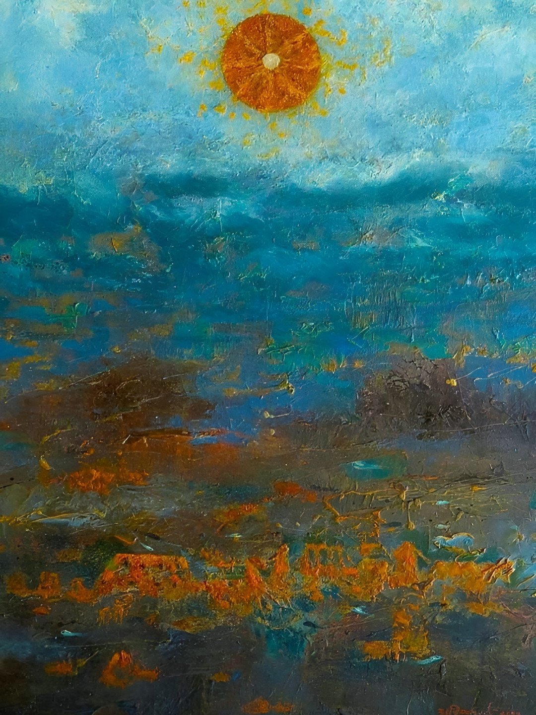 Wallpics Green & Orange Other Wall Poster