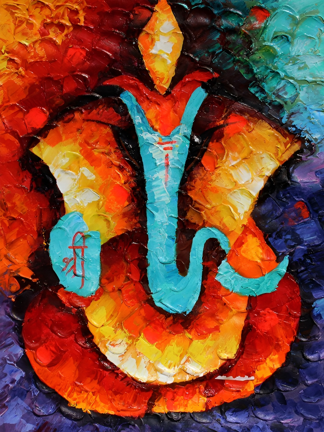 Wallpics Orange & Purple Religious Wall Poster