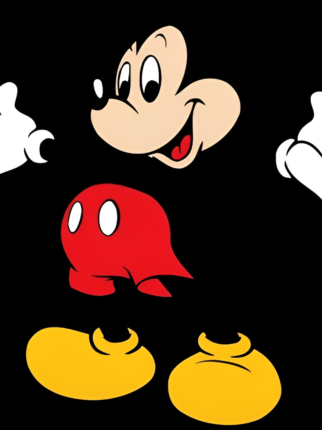 Wallpics Red & Yellow Mickey Mouse Printed Waterproof High Quality Wall Poster