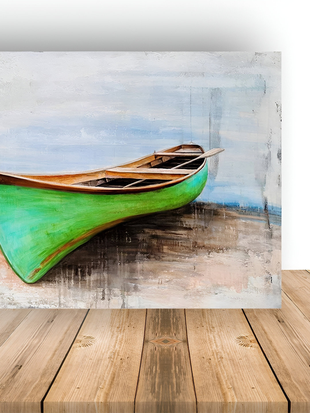 Wallpics Green & Blue  Printed Wall Poster
