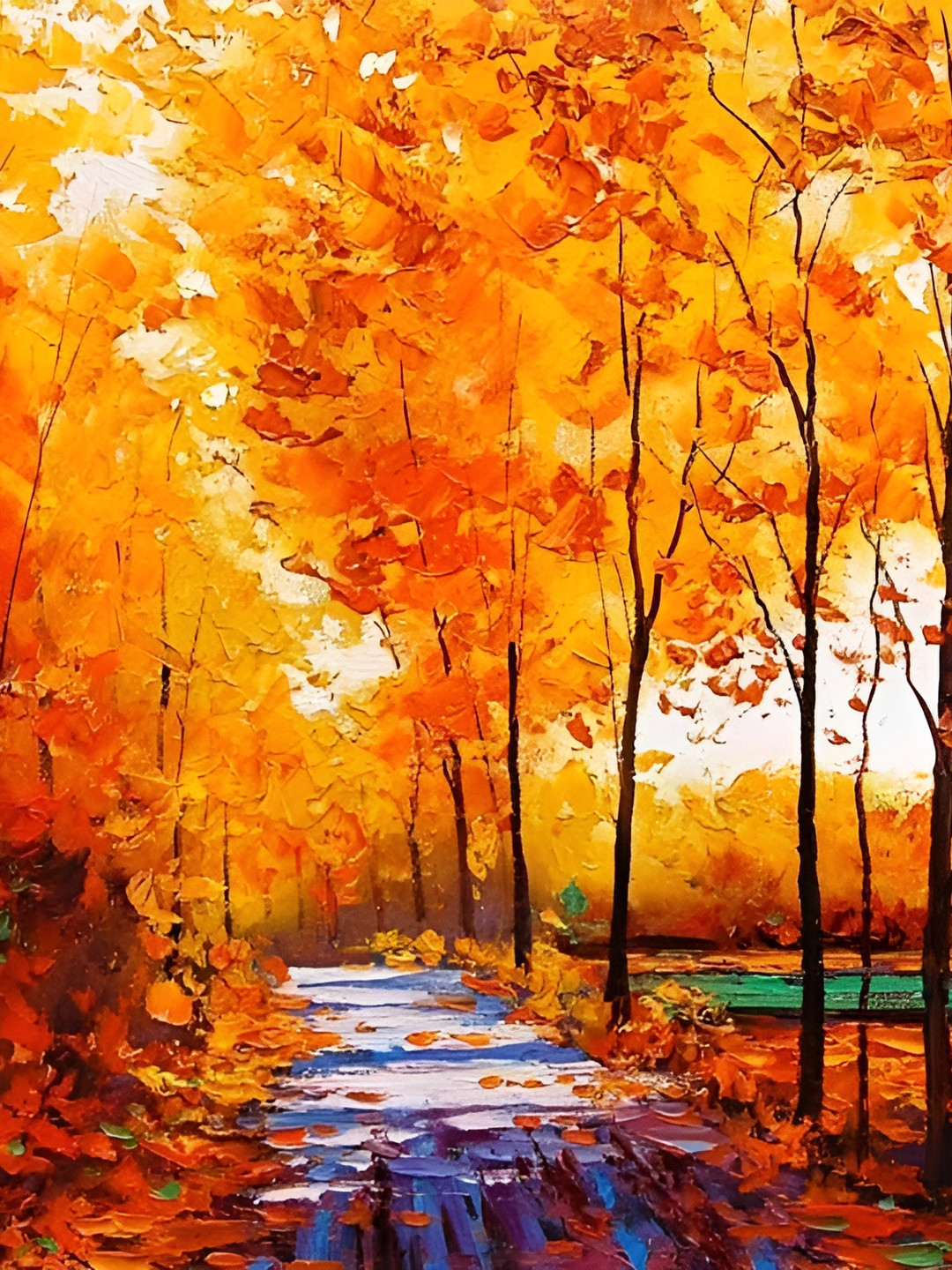 Wallpics Orange & White Floral & Botanical Wall Paintings
