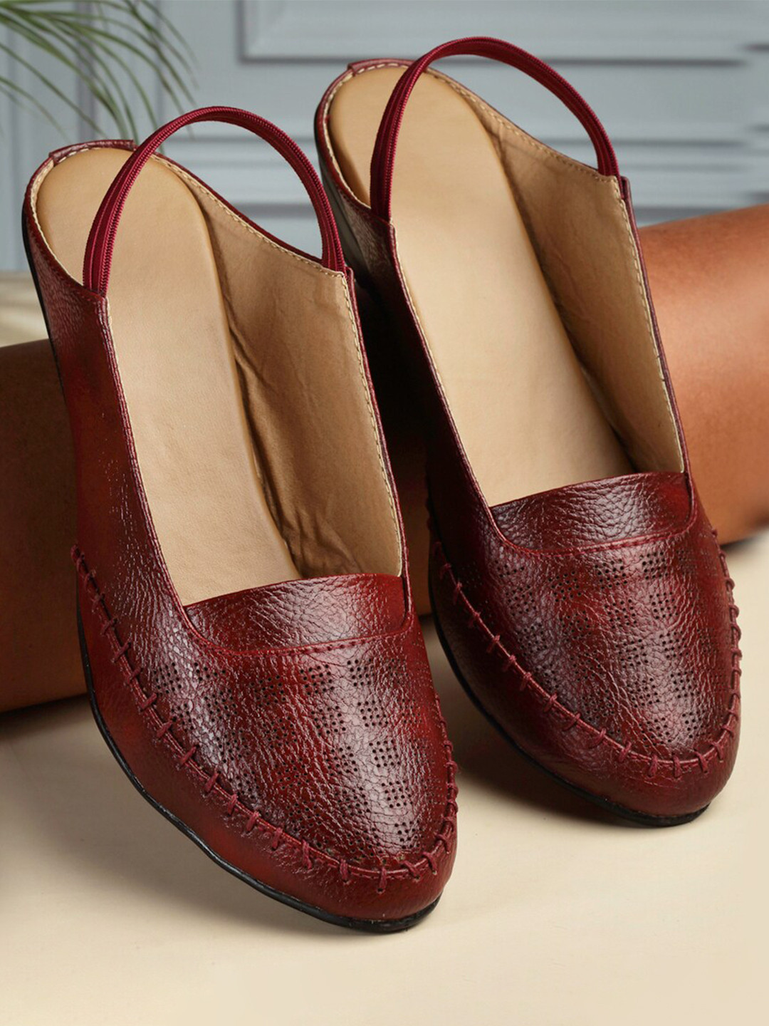 sneakers villa Textured Lightweight Slingback Heels