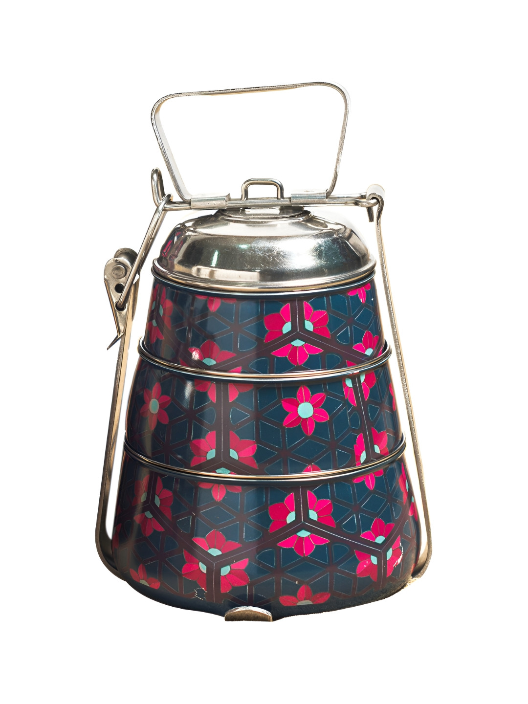 Living With Elan Chaandini Stainless Steel 3 Tier Pyramid Shape Tiffin Lunch Box - 1020 ml