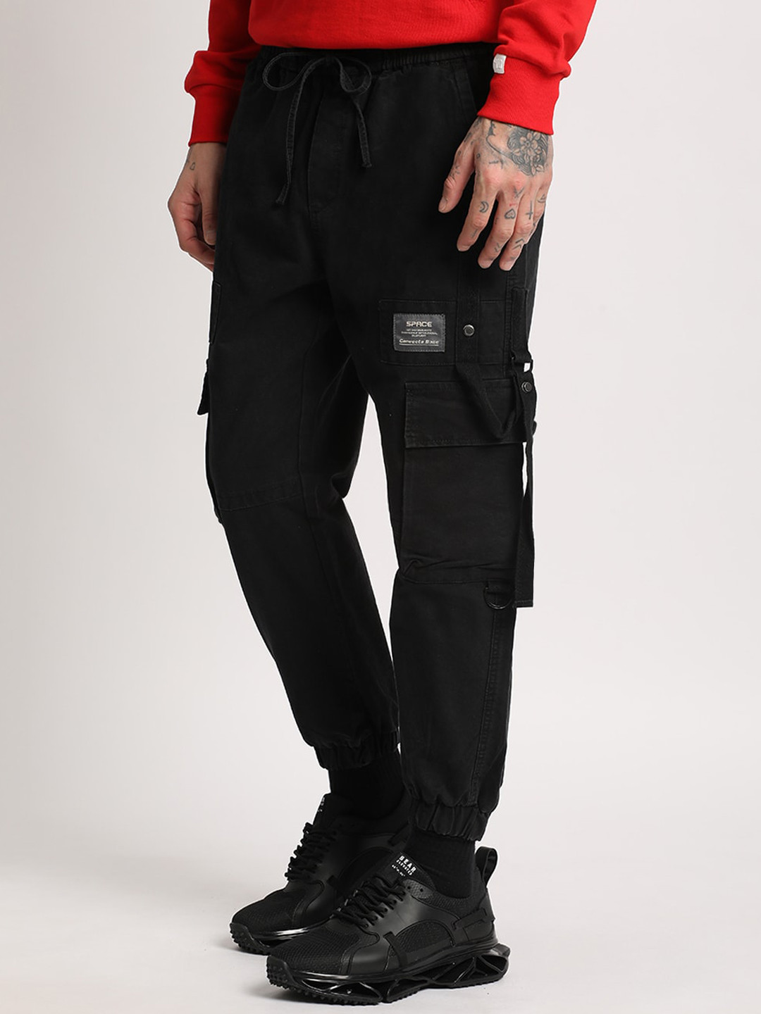 THE BEAR HOUSE Men Mid-Rise Easy Wash Regular Fit Cargos Trousers