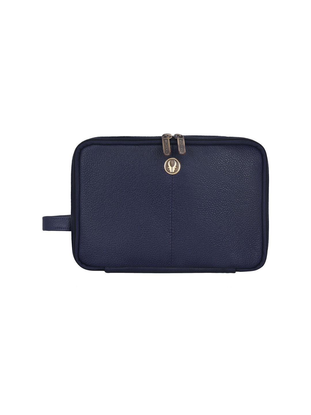 WildHorn Leather Travel Toiletry Kit - Blue