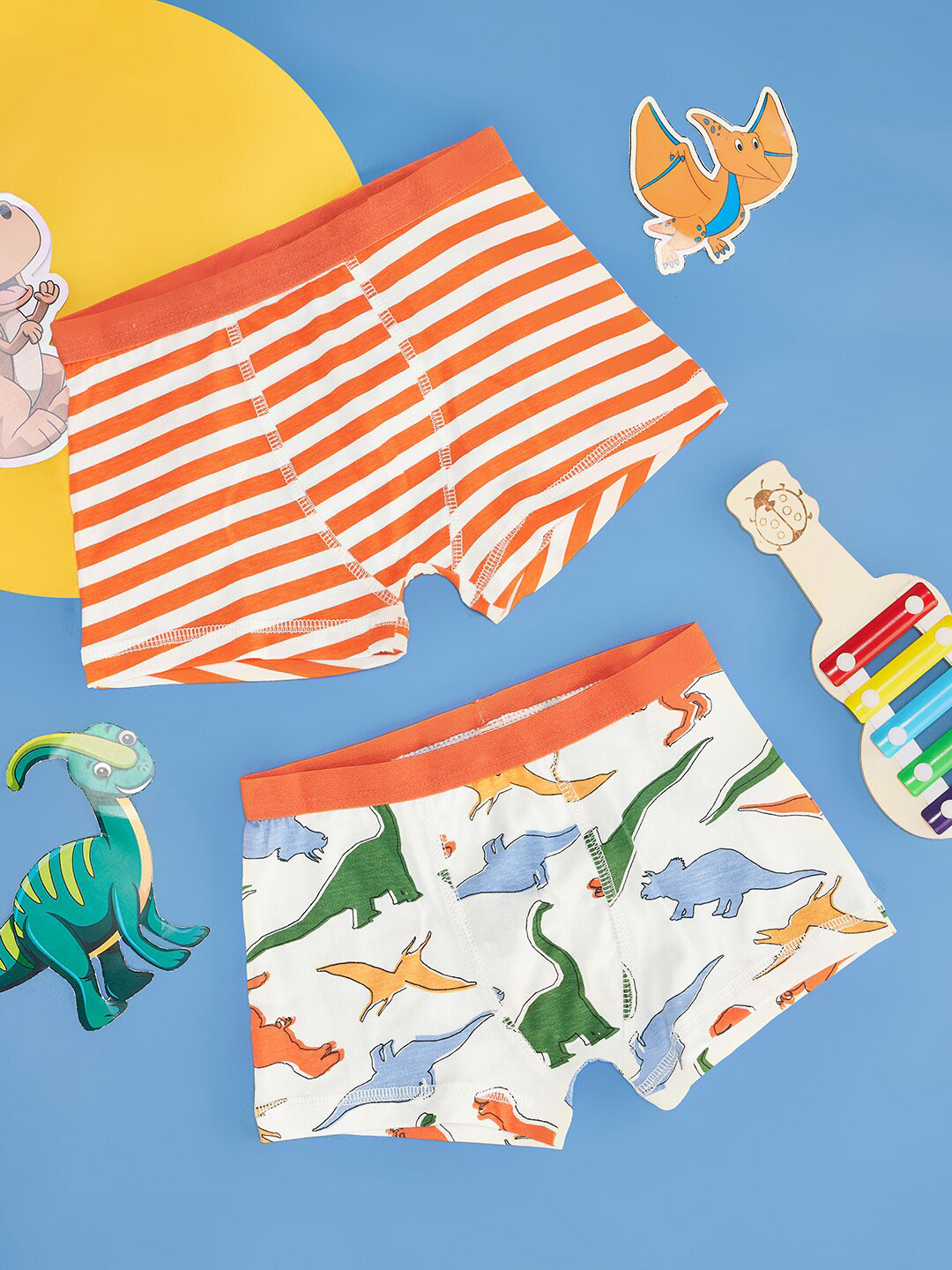 Pantaloons Junior Boys Pack Of 2 Printed Pure Cotton Trunks 8909044109859