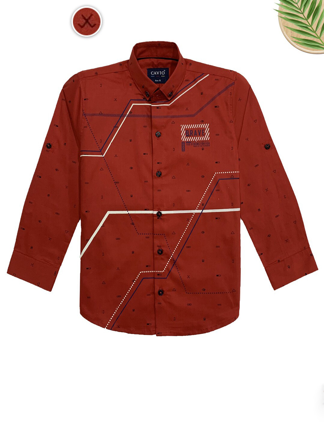 CAVIO Boys Abstract Printed Cotton Casual Shirt
