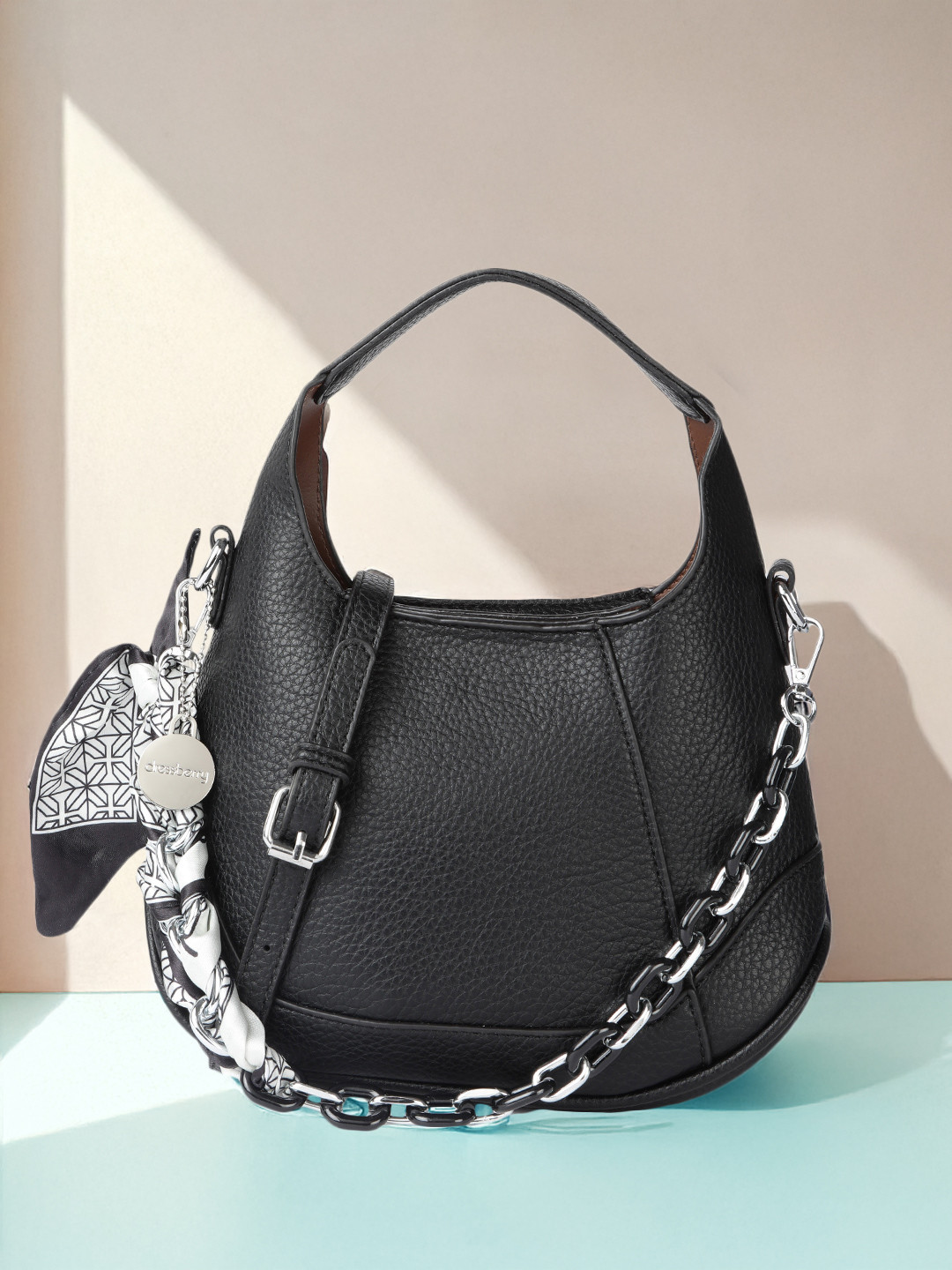 DressBerry Structured Hobo Bag with Scarf