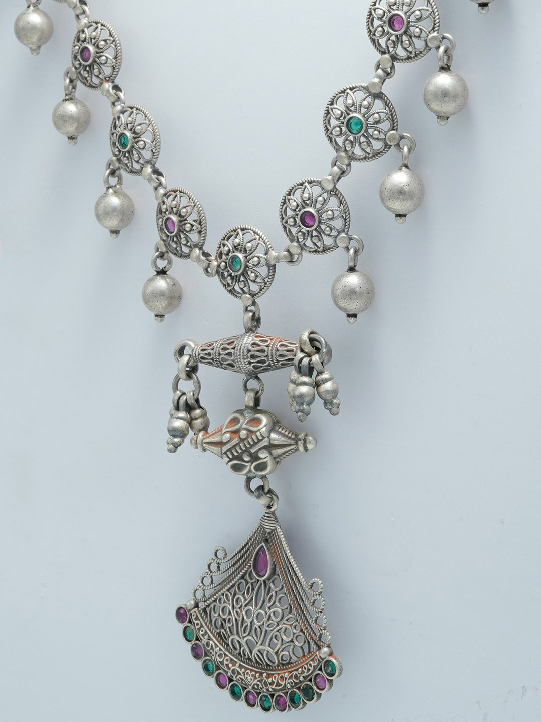 925 SILLER Pure Silver Antique Elegant Necklace