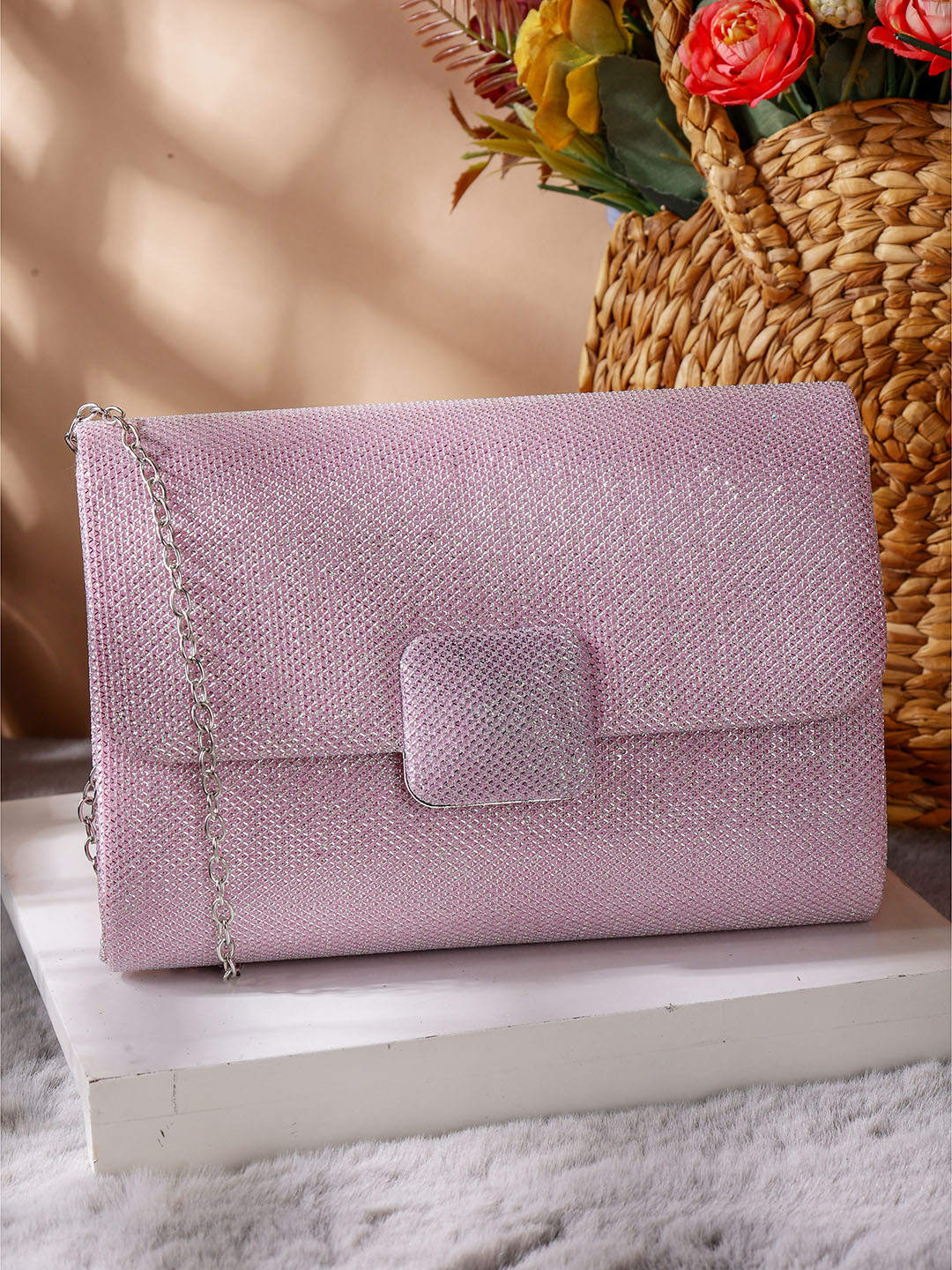 ZEVORA Embellished Foldover Clutch