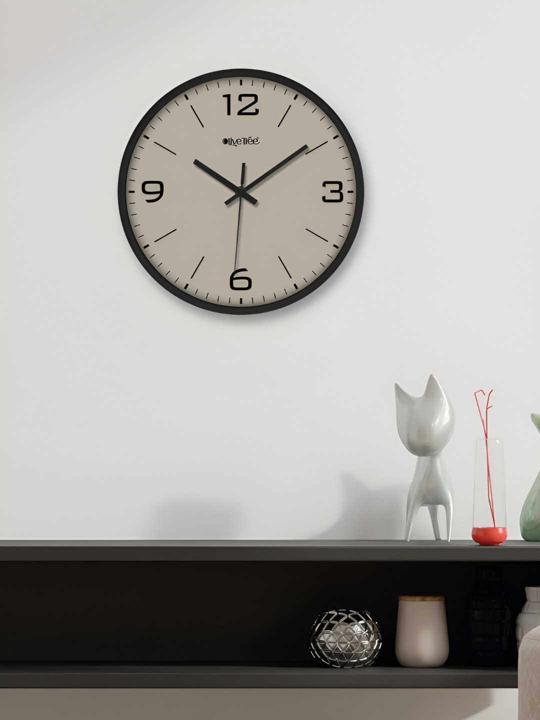 OLIVE TREE Blue & Grey Contemporary Round Wall Clock