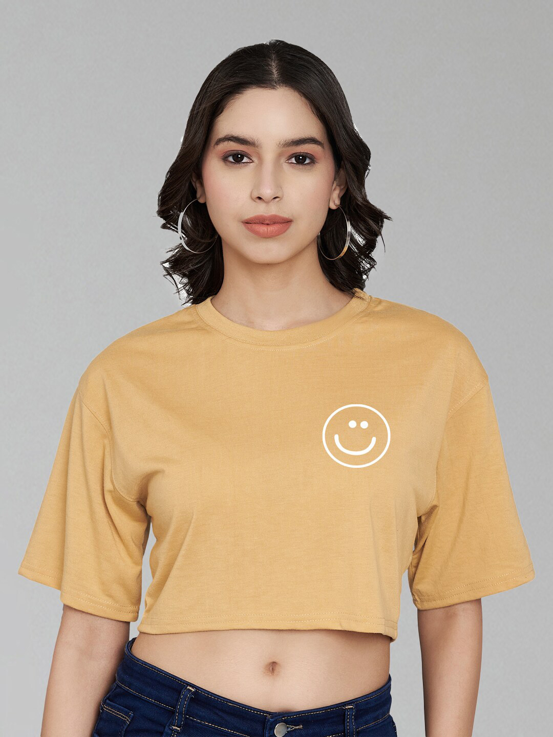 Trend Level Graphic Print Cotton Boxy Crop Top