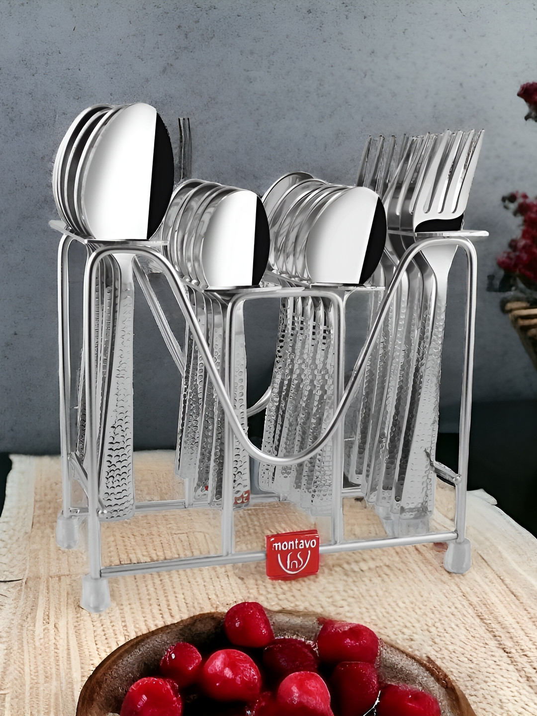 FNS Helios Silver toned 24 Pcs Stainless Steel Cutlery Set
