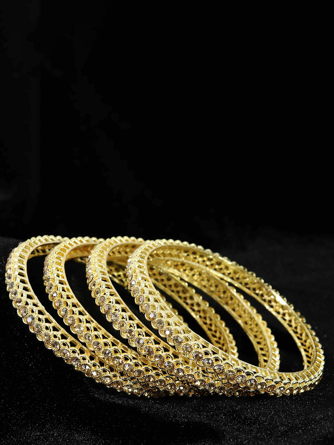 NMII Set Of 4 Crystals Studded Bangles