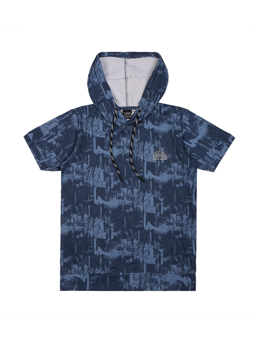 CAVIO Boys Printed Hooded Short Sleeves T-shirt with Shorts